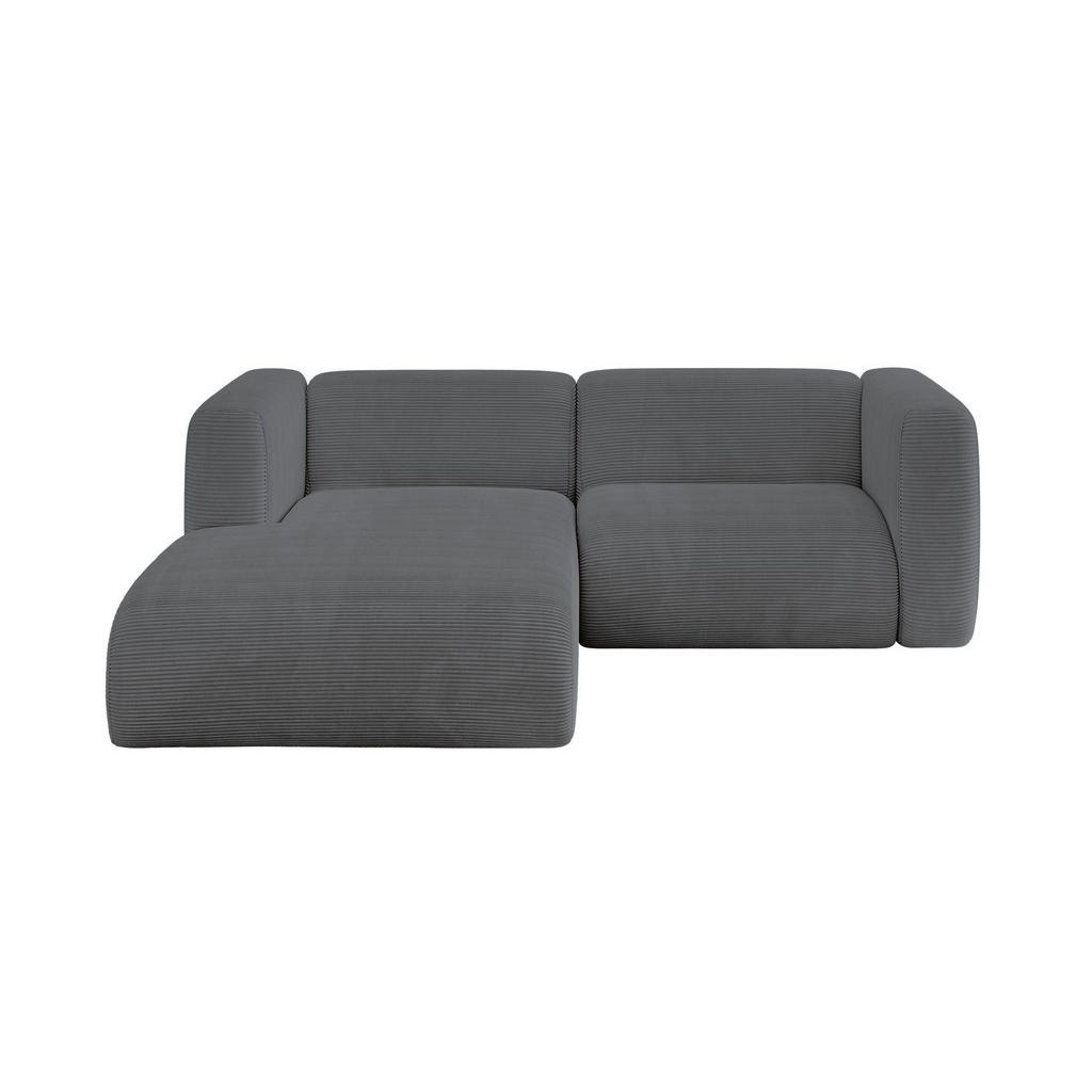 ALTDECOR ROHOVÁ SEDAČKA S LEVOU OTOMANOU MIRA-L1 227x179x89 Tmavě šedá Manšestr