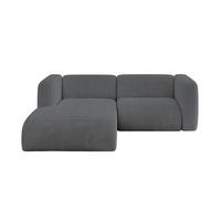 ECKSOFA Ottomane Links MIRA-L1 227x179x89 Dunkelgrau Cord - Dunkelgrau/Schwarz, Holzwerkstoff/Kunststoff (227/179cm) - ALTDECOR