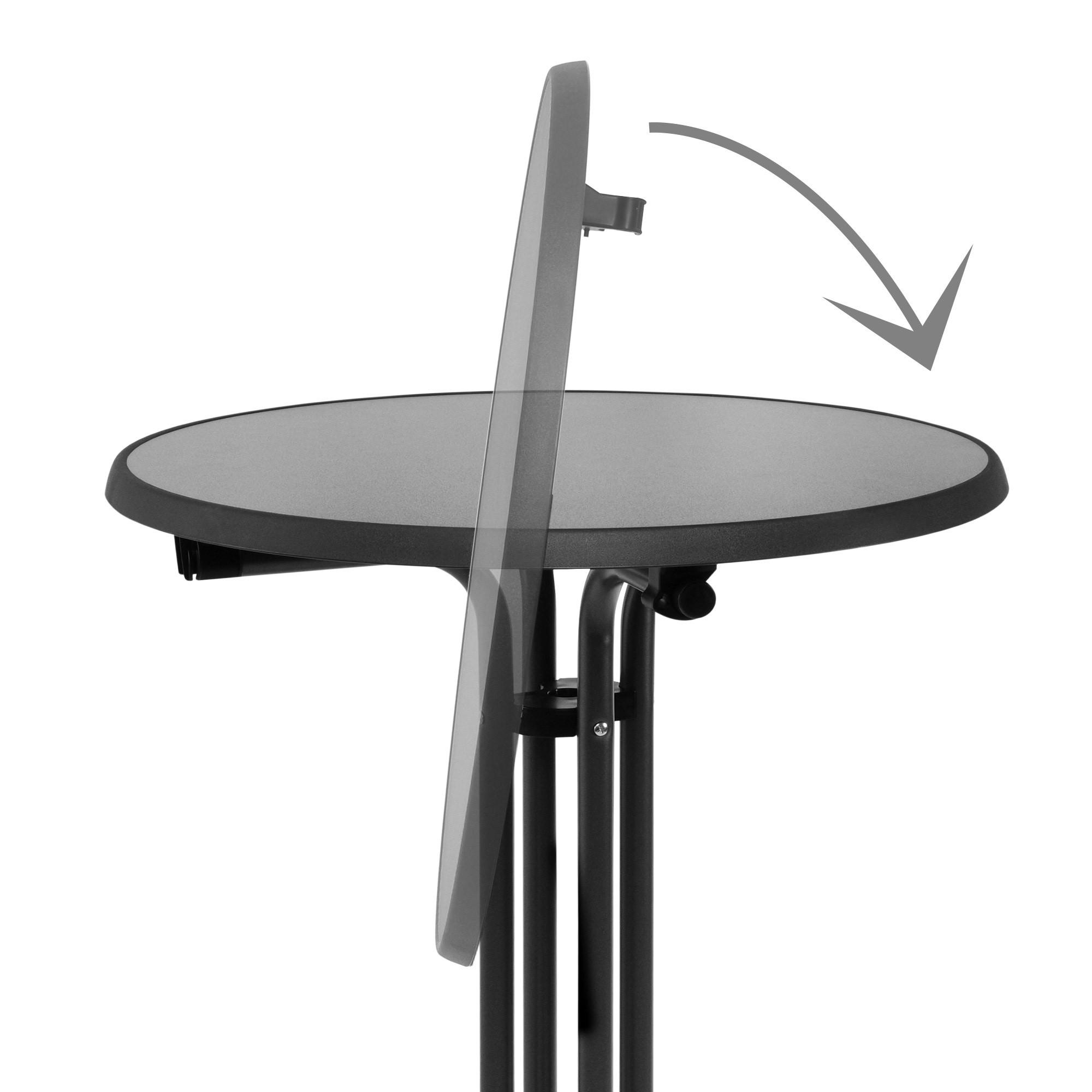 STEHTISCH Bellini - Schwarz, Metall (80/80/110cm) - Beautissu 