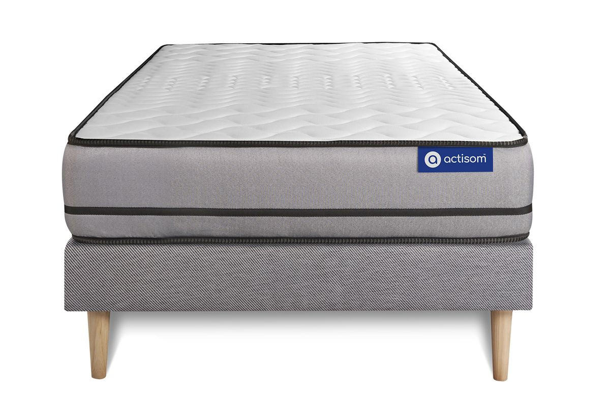 BETT Actiflex night Taschenfederkern 90 x 200 cm h4 - Kit Bettgestell Grau - Beige/Grau, Karton/Holz (90/200cm) - ACTISOM