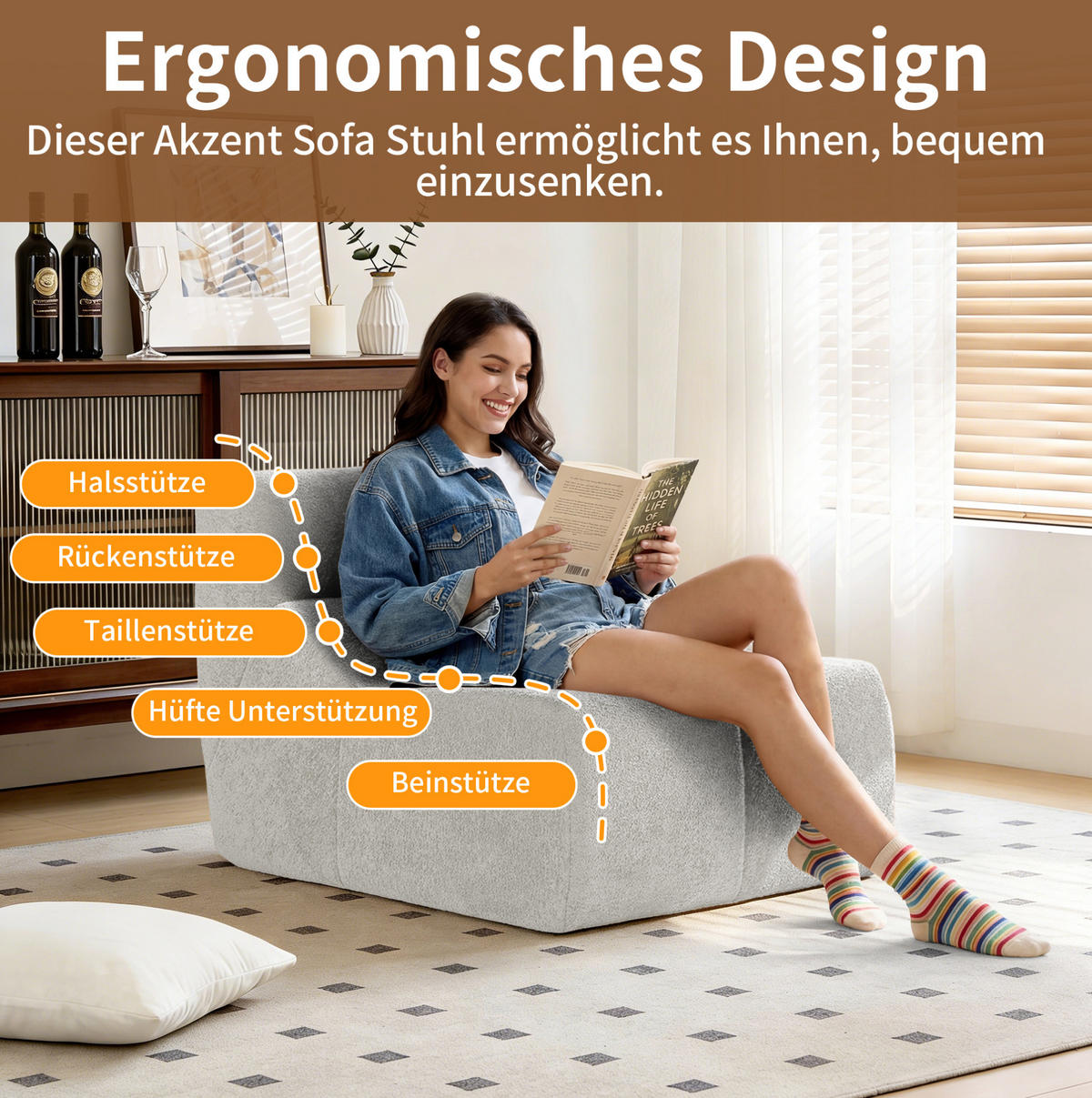 SESSEL 110/79/94 cm White aus Fabric - Weiß, Textil (110/79/94cm) - OKMYHOME