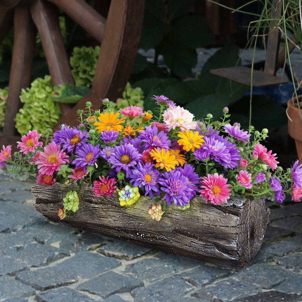 LED AUSSENLEUCHTE Baumstamm Grau Kunststoff - Grau, Kunststoff (44.3/17.3/13.5cm) - Globo Lighting