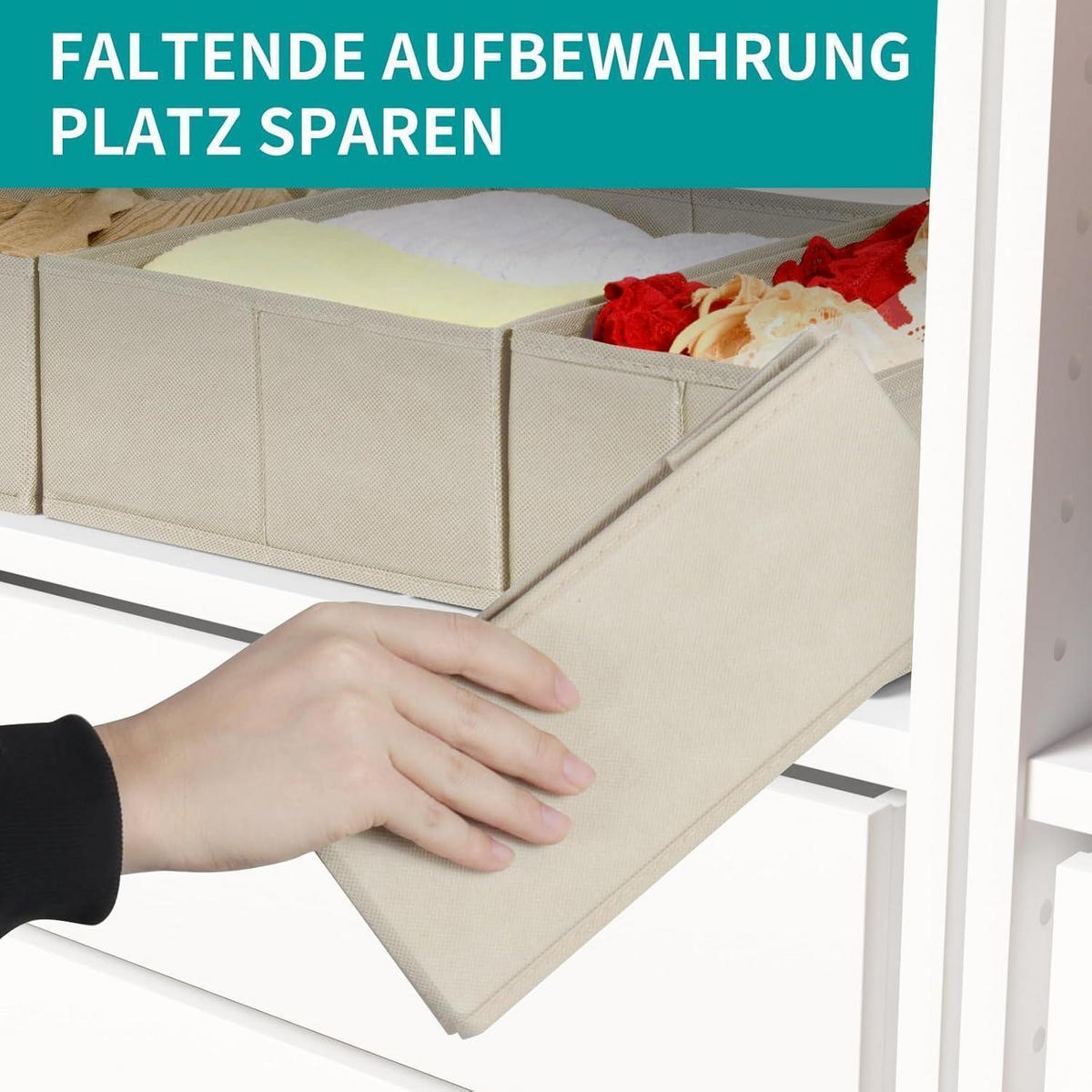 SCHUBLADEN Organizer 4er Set Beige 50x58 cm - Beige, Textil (28/12/28cm)