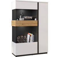 HIGHBOARD Novena weiß / schwarz / Catania Eiche 98 / 40 / 149cm - Multicolor/Schwarz, Holz/Holzwerkstoff (98/149/40cm) - Feldmann-Wohnen