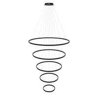 LED-HÄNGELAMPE 5er Ring Schwarz Ø 120 | 100 | 80 | 60 | 40cm - Schwarz, Metall (1.3/120/3.3cm) - s.luce