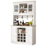 KÜCHENBUFFET Sideboard Weiß Holzoptik,mit Glastüren und Stauraum - Weiß, Holz (106/175/36cm) - PARAFTA HOME