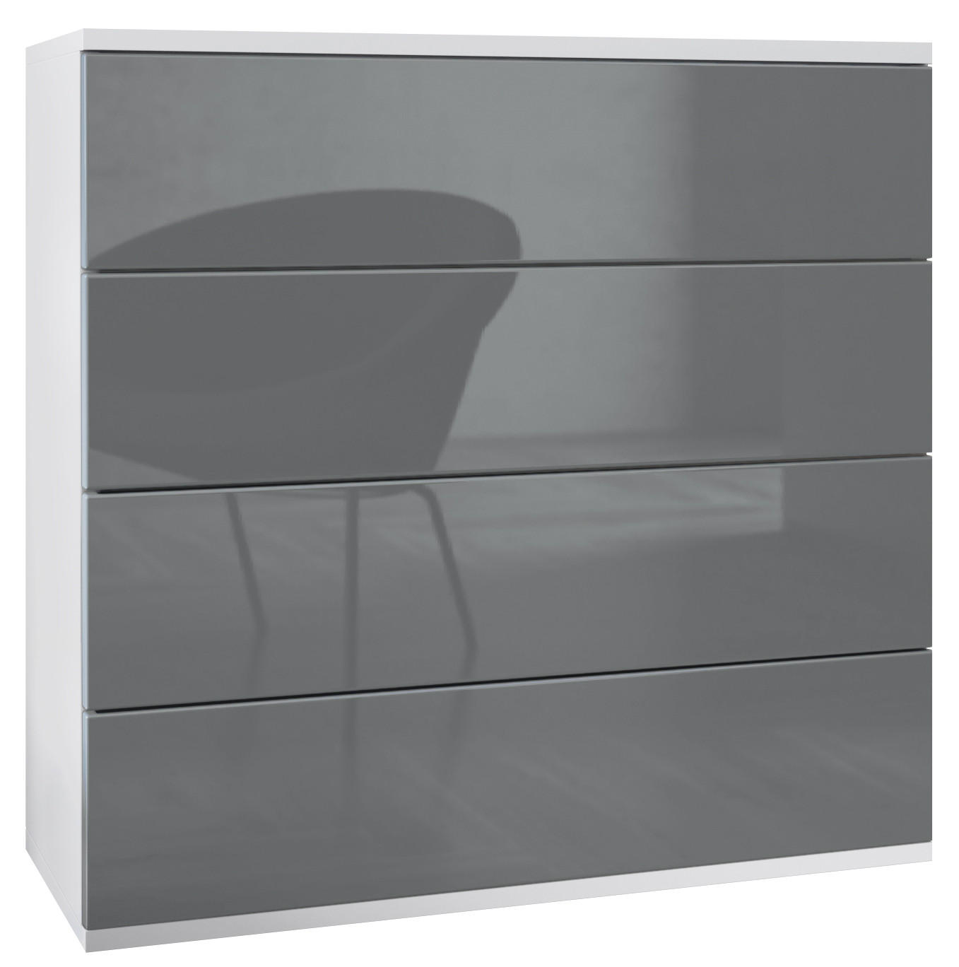 KOMMODE Pavos Grau Hochglanz - Grau, Holzwerkstoff (76/76/35cm) - Vladon