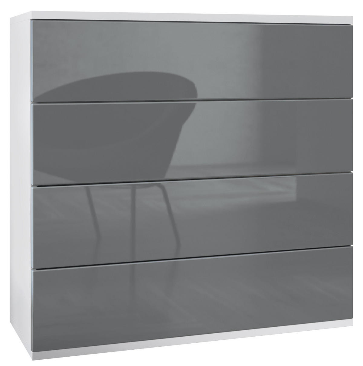 KOMMODE Pavos Grau Hochglanz - Grau, Holzwerkstoff (76/76/35cm) - Vladon