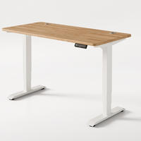 SCHREIBTISCH Elektrisch Höhenverstellbarer HomePro 140x70cm Weiß/Massive Eiche mit Memory-Funktion, Anti-Kollisions Technologie - Eichefarben/Weiß, Holz (70/140/63.5cm) - Desktronic