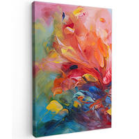 LEINWANDBILD Ölgemälde - Kunst - Abstrakt - Farbenfroh 80x120 cm - Altrosa, Textil (80/120cm) - MuchoWow