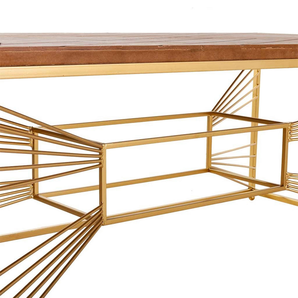 COUCHTISCH aus Holz 130x70x50 cm - Goldfarben, Metall (70/130/50cm) - Wanderlust