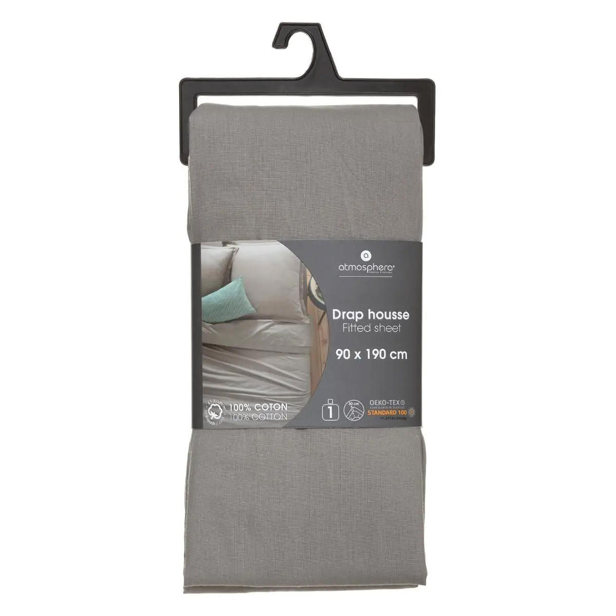 BETTLAKEN mit Gummizug 190/90 cm - Grau, Naturmaterialen (90/190cm) - Atmosphera Createur d´interieur