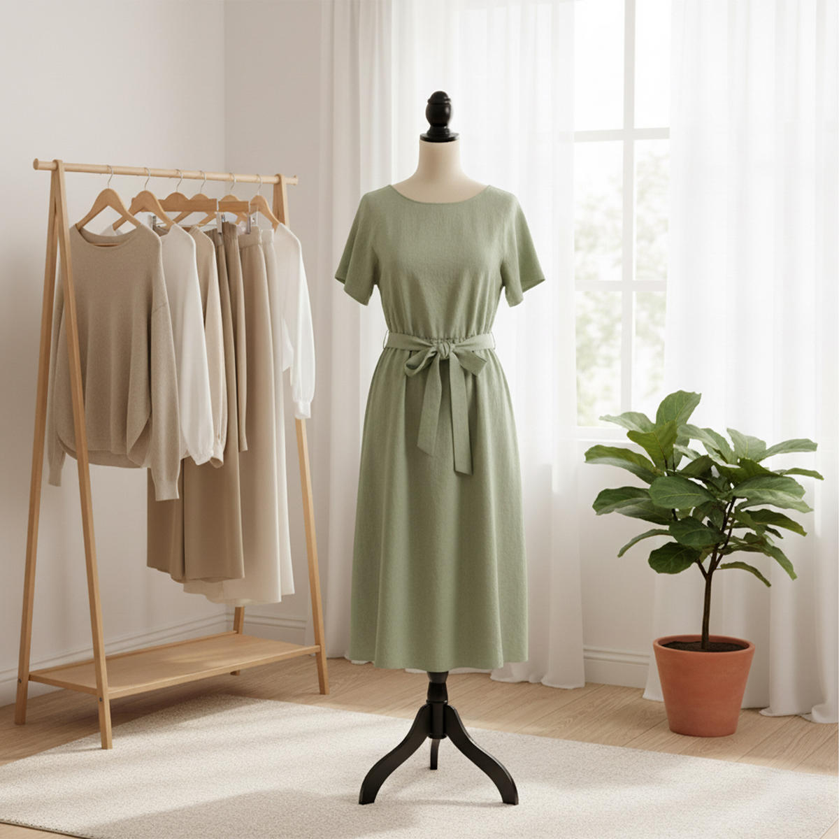 SCHNEIDERPUPPE - Beige, Holz/Kunststoff (41/167/34cm) - Relaxdays