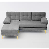 L-FÖRMIGES ECKSOFA Grau 187,5/130/79 cm 3-Sitzer mit Chenillebezug - Grau, Holz (187.5/130cm) - PANGIVO