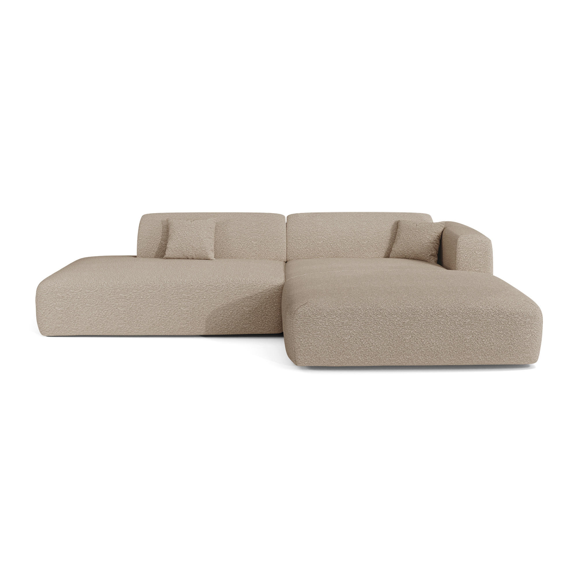 ECKSOFA RECHTS Bouclé-Stoff Taupe 310cm - Taupe, Textil (310/96cm) - Sia Home