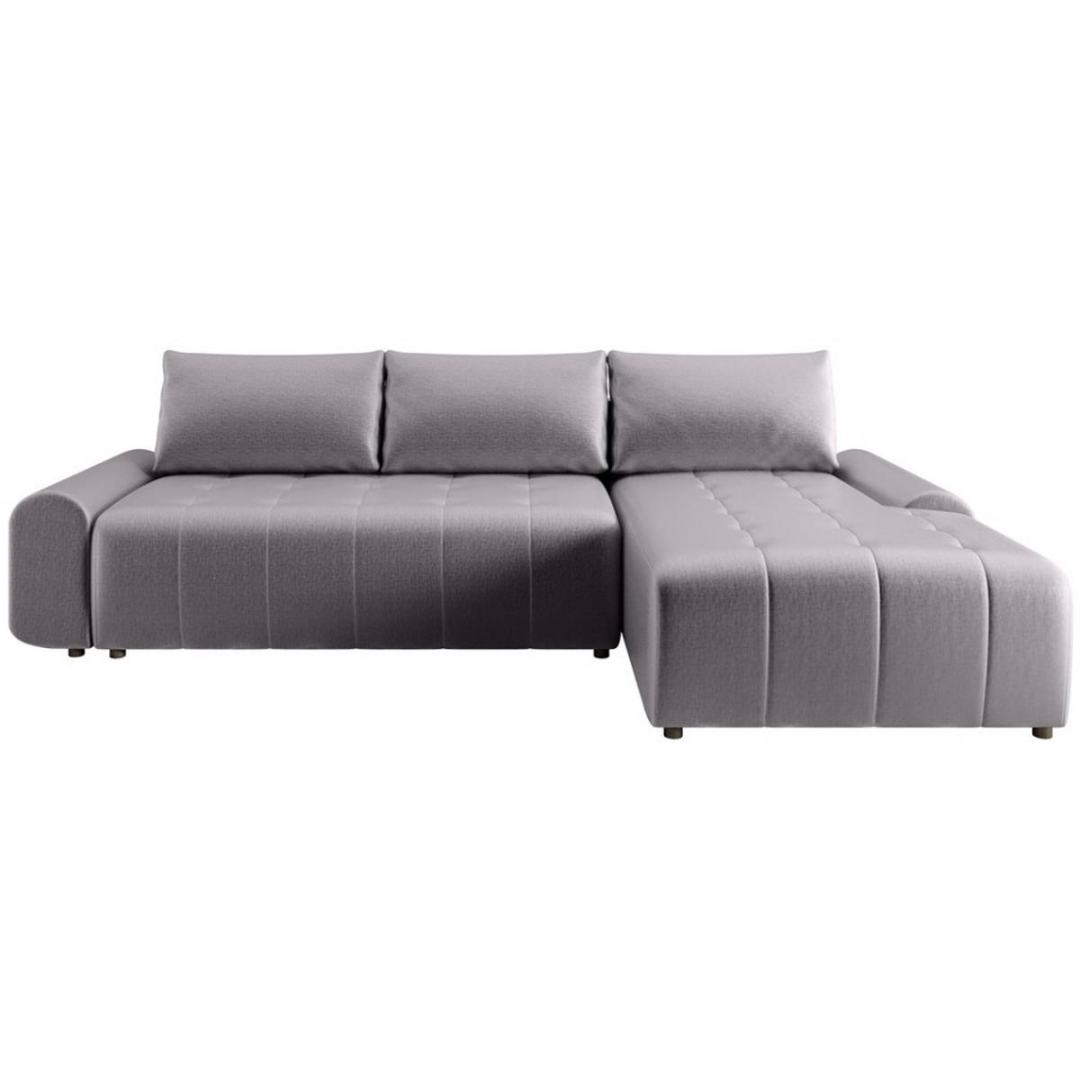 ECKSCHLAFSOFA Costa L Dunkelgrau rechts - Dunkelgrau/Schwarz, Kunststoff/Textil (290/169cm) - Beautysofa