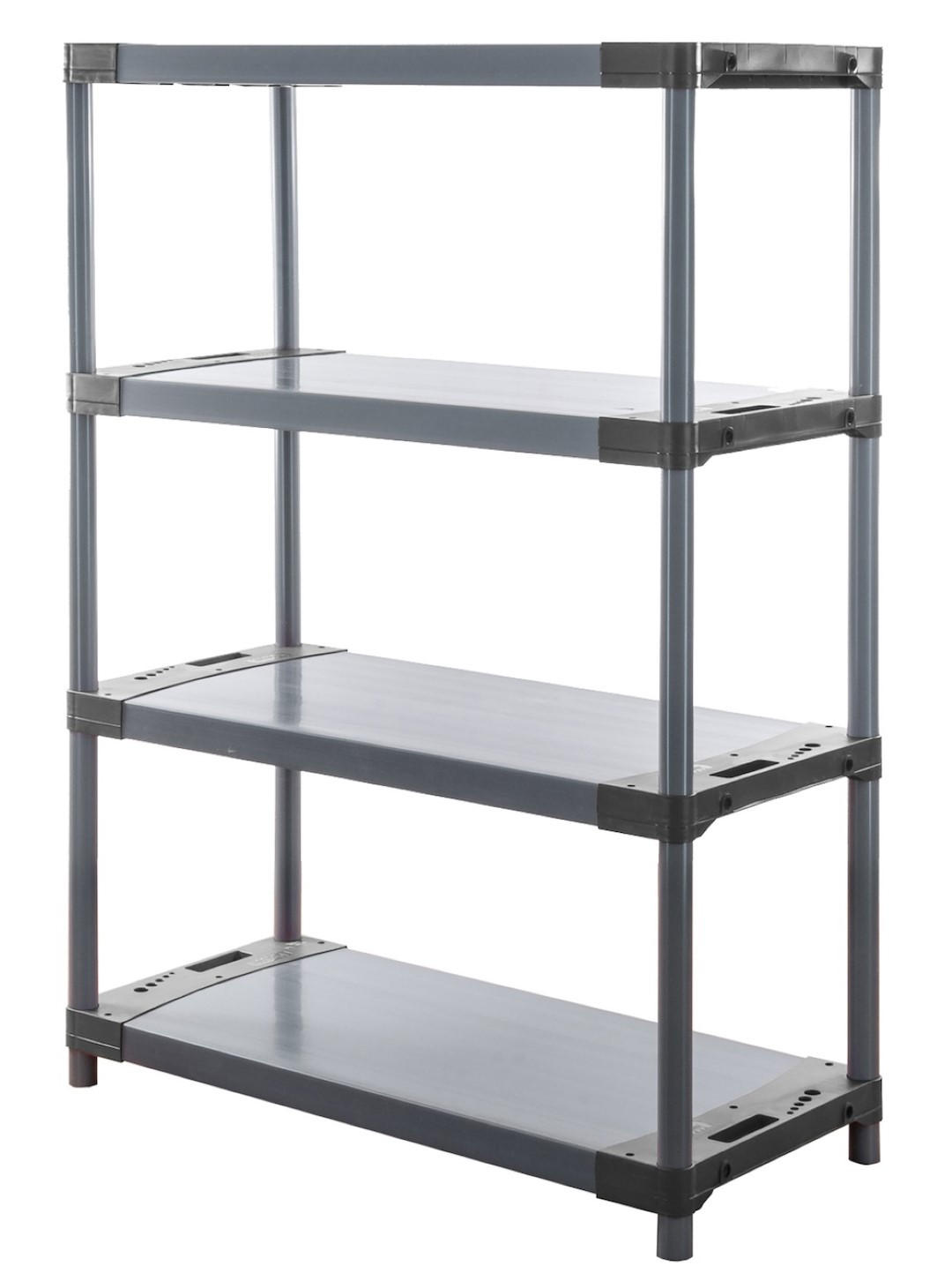 KUNSTSTOFFREGAL GREY BEAR Low 138x120x46cm Fachlast 120kg Grau - Grau, Kunststoff (120/138/46cm) - PROREGAL