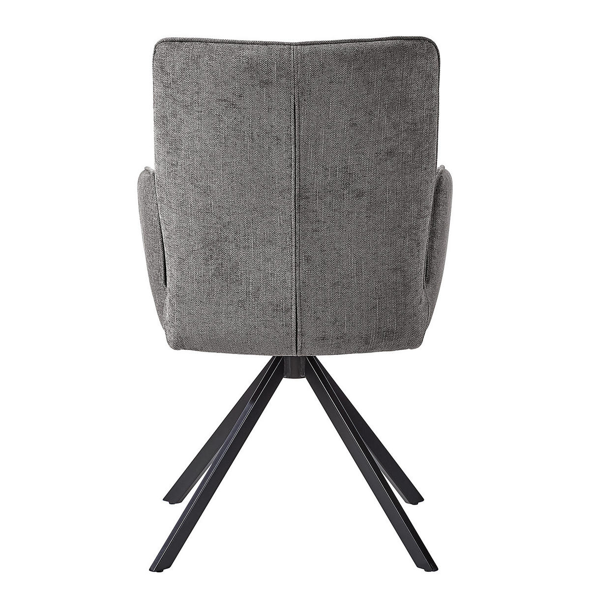 DREHBARER ARMLEHNENSTUHL - Flachgewebe / Eisen - Anthrazit, Textil/Metall (56/94/64cm) - home24