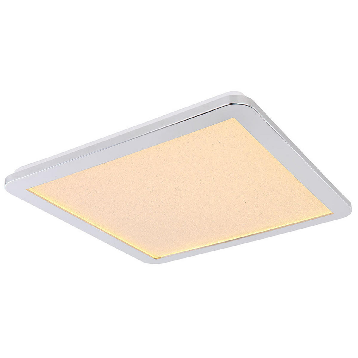 LED DECKENLEUCHTE Metall Silber Kristalloptik - Silberfarben, Metall (40/40/3cm)