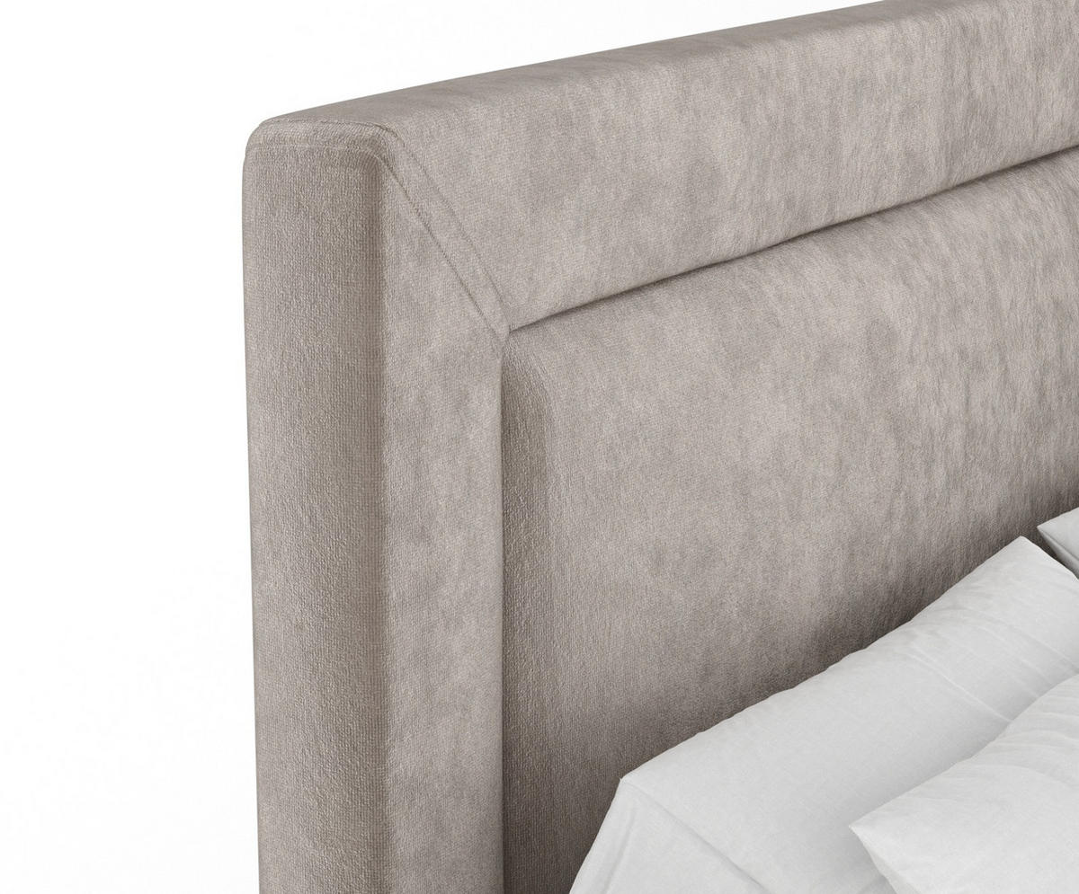 BOXSPRINGBETT Laguno Taupe 180/200 cm mit Latex-Topper - Taupe/Silberfarben, Holz/Holzwerkstoff (180/200cm) - Maison de Reve