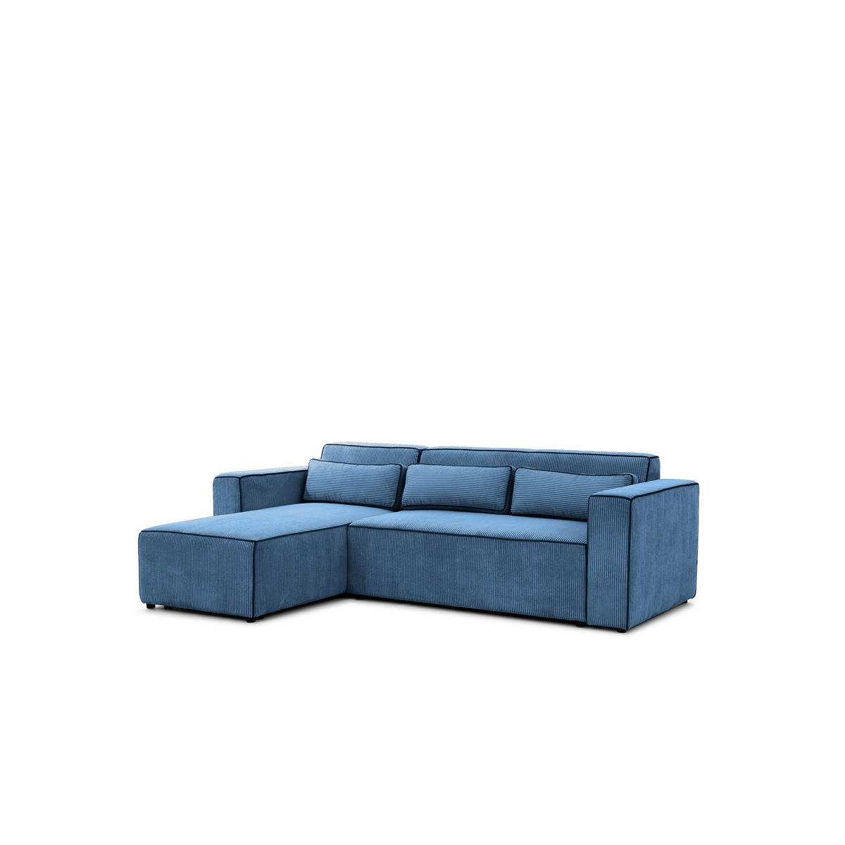 ECKSOFA Schlafsofa Waldo In Poso - Blau, Holzwerkstoff/Textil (260/173cm) - Fun Möbel