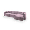 ECKSOFA TOLMO M Lila Velours-Stoff mit Schlaffunktion - Lila, Holz (347/148cm) - MASSENO