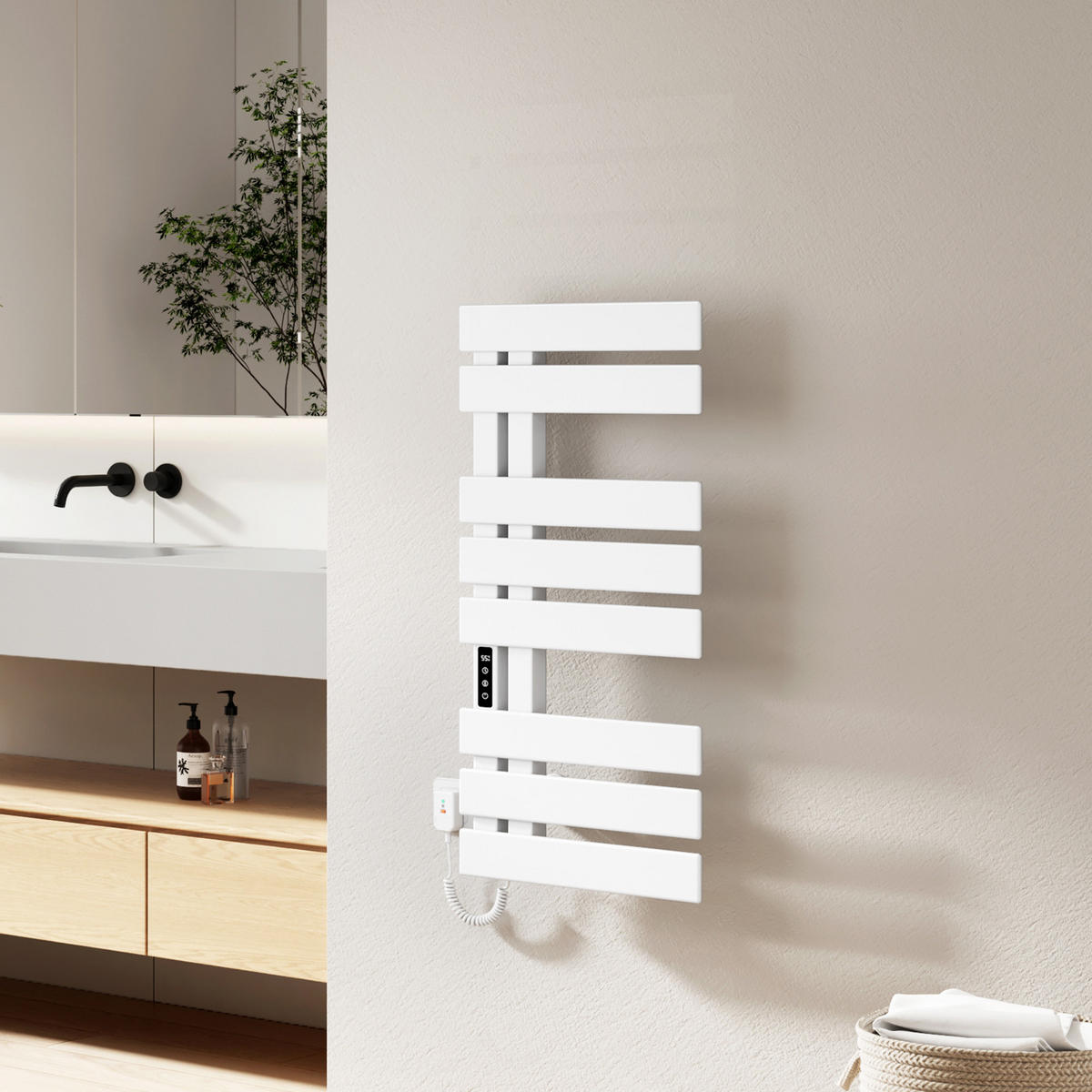 ELEKTRIČNI RADIJATOR S WLAN TERMOSTATOM bijeli 85/40 cm - bijela, metal (40/85/11cm) - EMKE