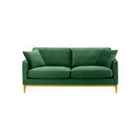 DREISITZER-SOFA Linara-Velluto 10 - Grün, Holz/Textil (201/91/95cm)