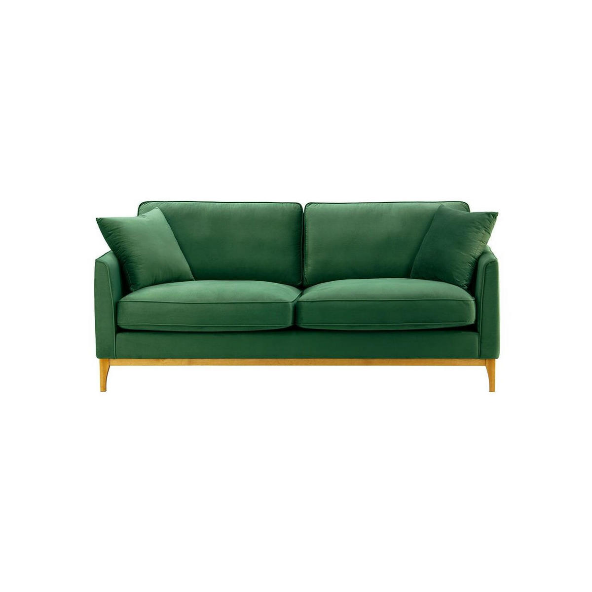 DREISITZER-SOFA Linara-Velluto 10 - Grün, Holz/Textil (201/91/95cm)