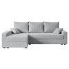 ECKSOFA mit Schlaffunktion und Bettkasten ALESIA-L 231x140x90 cm Grau Cord - Silberfarben/Grau, Holzwerkstoff/Kunststoff (231/140cm) - ALTDECOR