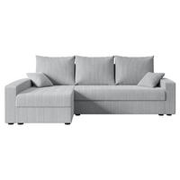 ECKSOFA mit Schlaffunktion und Bettkasten ALESIA-L 231x140x90 cm Grau Cord - Silberfarben/Grau, Holzwerkstoff/Kunststoff (231/140cm) - ALTDECOR