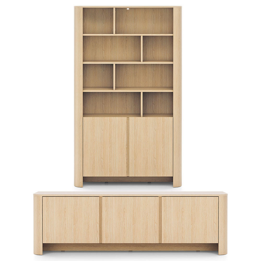 WOHNZIMMER-SET Bari Eiche Vicenza (2er-Set) - Eichefarben/Braun, Holz/Holzwerkstoff (271/170/39cm) - Feldmann-Wohnen
