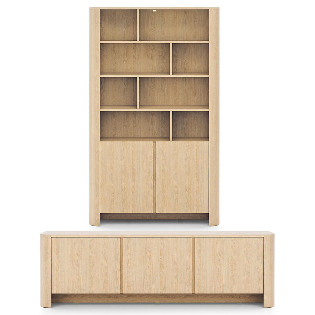 WOHNZIMMER-SET Bari Eiche Vicenza (2er-Set) - Eichefarben/Braun, Holz/Holzwerkstoff (271/170/39cm) - Feldmann-Wohnen