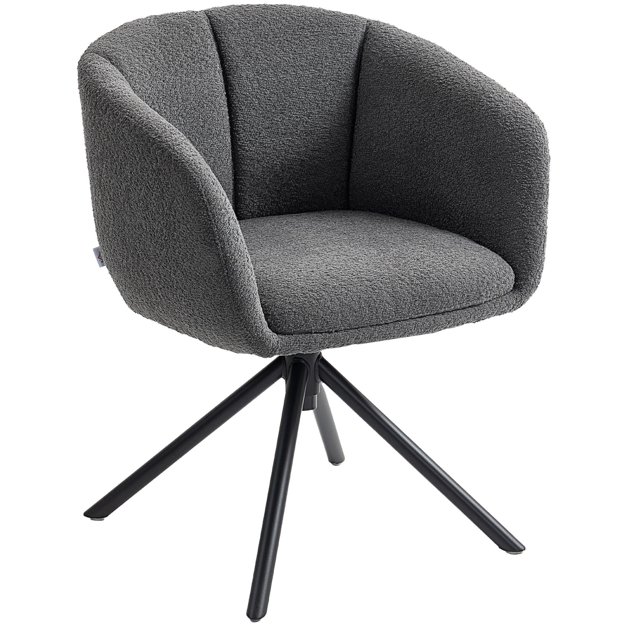 SESSEL Loungesessel mit Armlehne, 360° Drehfunktion, Leinenoptik, Dunkelgrau - Dunkelgrau, Textil (58.5/78.5/59cm) - HOMCOM