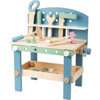 WERKBANK KOMPAKT "NORDIC" - Blau, Holz (26/52/45cm) - small foot
