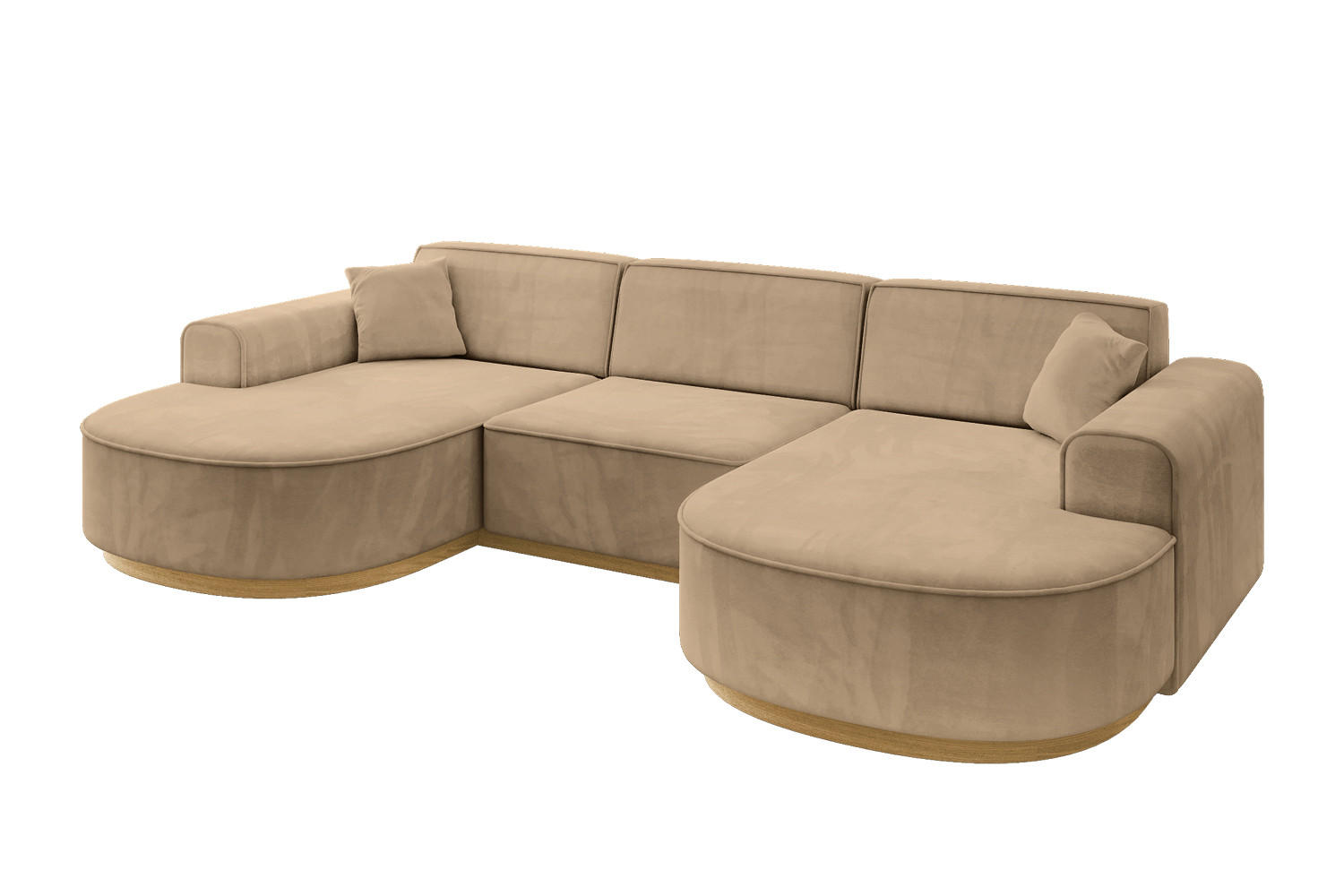 WOHNLANDSCHAFT MARI-U1-v2 - 303x171x83 cm Taupe Velours - Taupe, Holzwerkstoff/Textil (303/83/171cm) - ALTDECOR