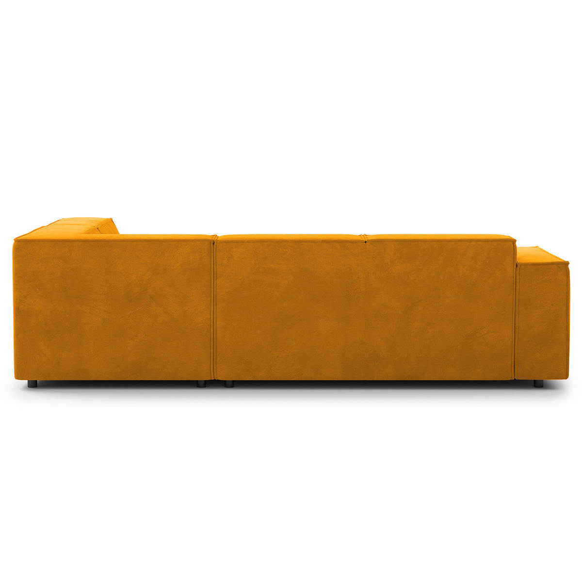 ECKSOFA mit Ottomane - Gelb/Schwarz, Kunststoff/Textil (260/234cm) - home24