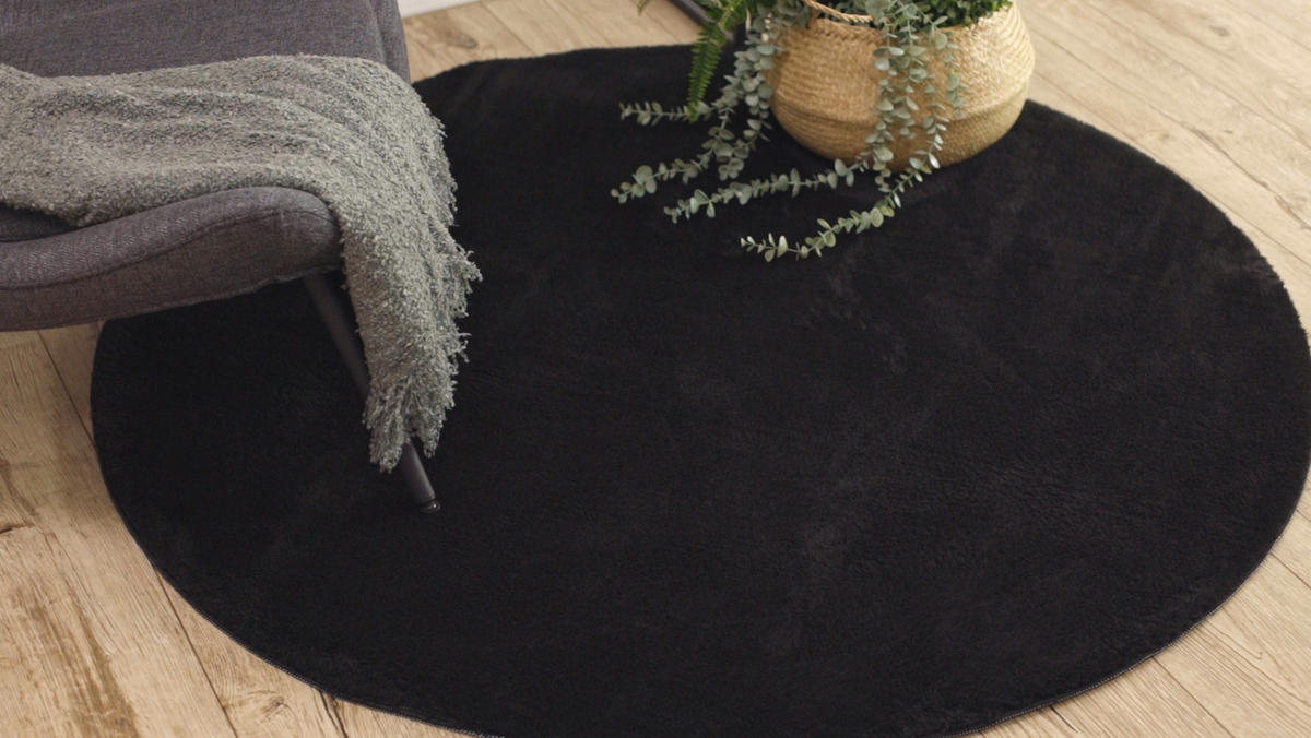 TEPPICH Lindo 80 cm - Schwarz, Textil (80/80cm) - rugsX