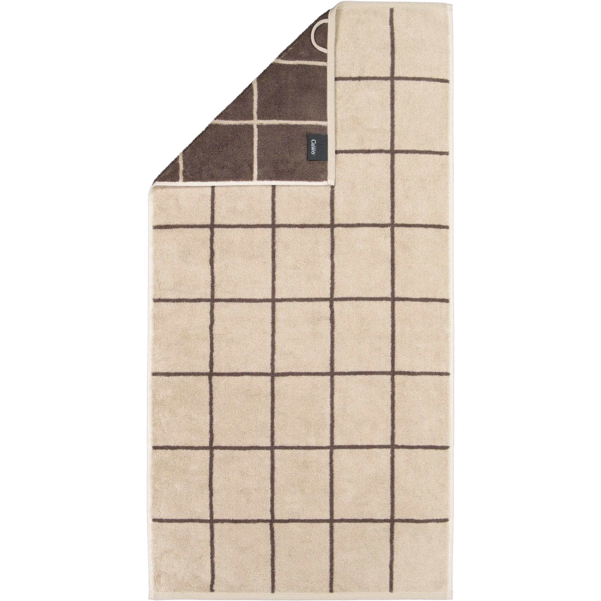 HANDTÜCHER PARK CHECK 6226 LEINEN - 33 - Beige, Textil (50/100cm) - Cawoe