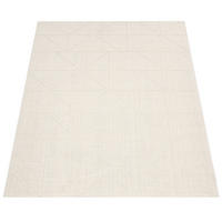 TEPPICH Outdoor Unifarben Geometrisch Balkon, Terrasse schmutzabweisend Creme Rechteckig 120x170 - Creme, Textil (120/170cm) - KADIMA DESIGN