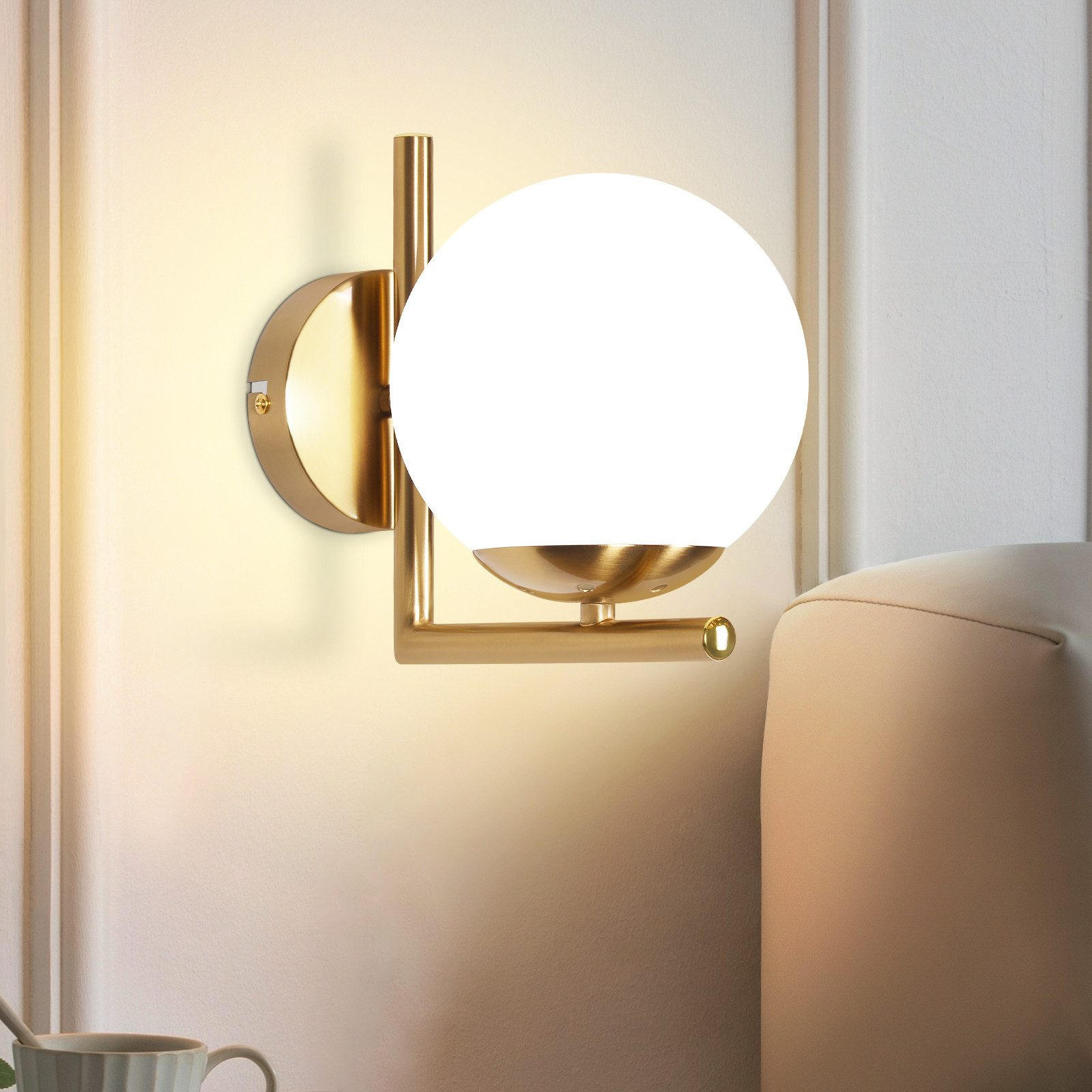 WANDLEUCHTE Marwick - Goldfarben, Metall (22/15/20cm) - Nettlife