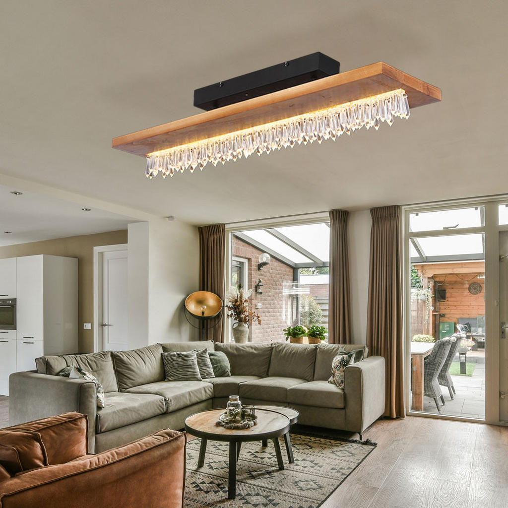 Thumbnail - Globo Lighting Led, Braun, Holz, 20x19.5x80 cm, Lampen & Leuchten, LED Beleuchtung, LED-Deckenleuchten