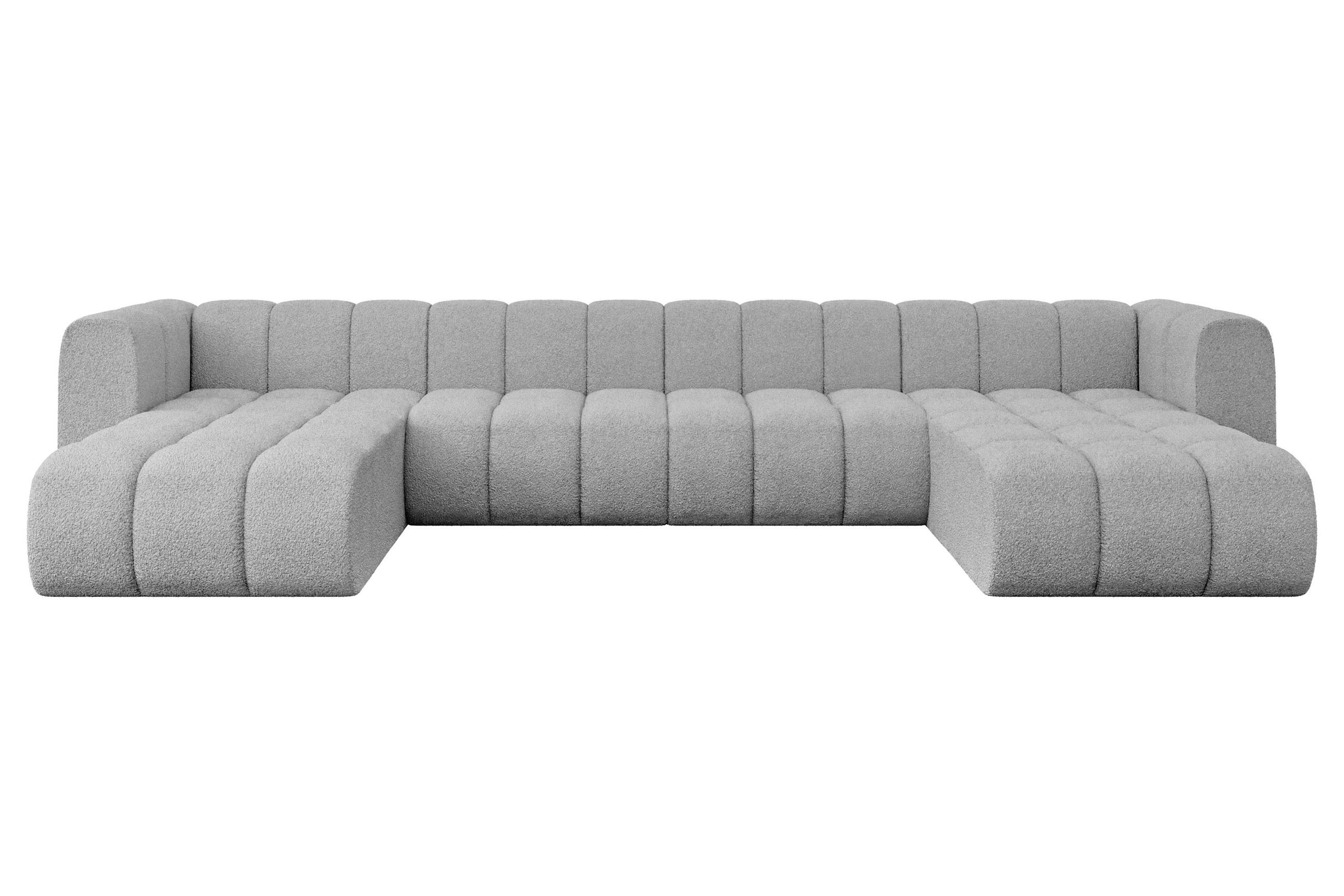 WOHNLANDSCHAFT modulares Sofa Joren-U2 - 410x177x70 cm Hellgrau - Hellgrau, Holzwerkstoff/Textil (410/70/177cm) - ALTDECOR