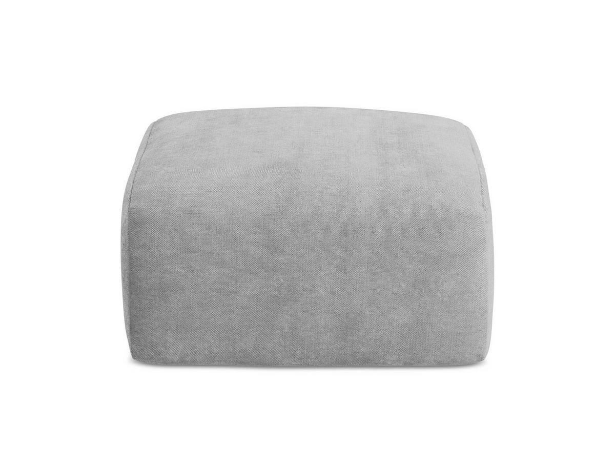POUF Chenille Stoff Grau - Hellgrau/Schwarz, Holzwerkstoff/Kunststoff (65/40/65cm) - Makamii