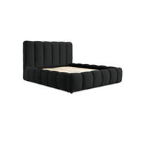 POLSTERBETT Heda Komplettset - Schwarz, Holzwerkstoff/Textil (180/200cm) - Fun Möbel