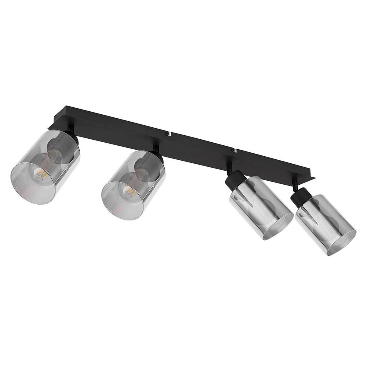 DECKENLEUCHTE Metall Schwarz Glas rauch - Schwarz, Glas (67/9/21.5cm) - Globo Lighting