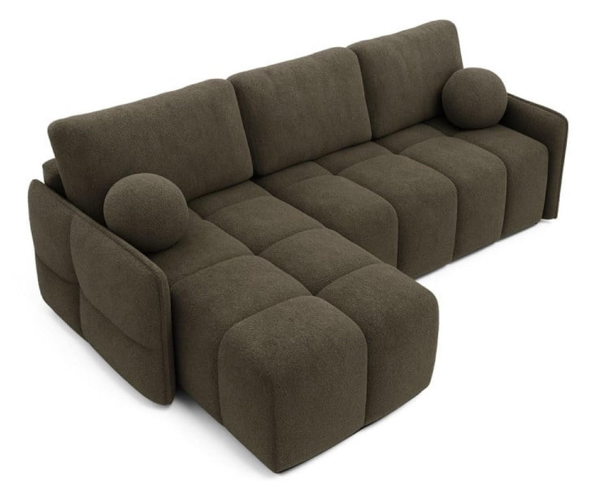 ECKSOFA Taupe MONO Mit Schlaffunktion Und Dekokissen Links - Braun, Textil (220/145cm) - Sepro Meble
