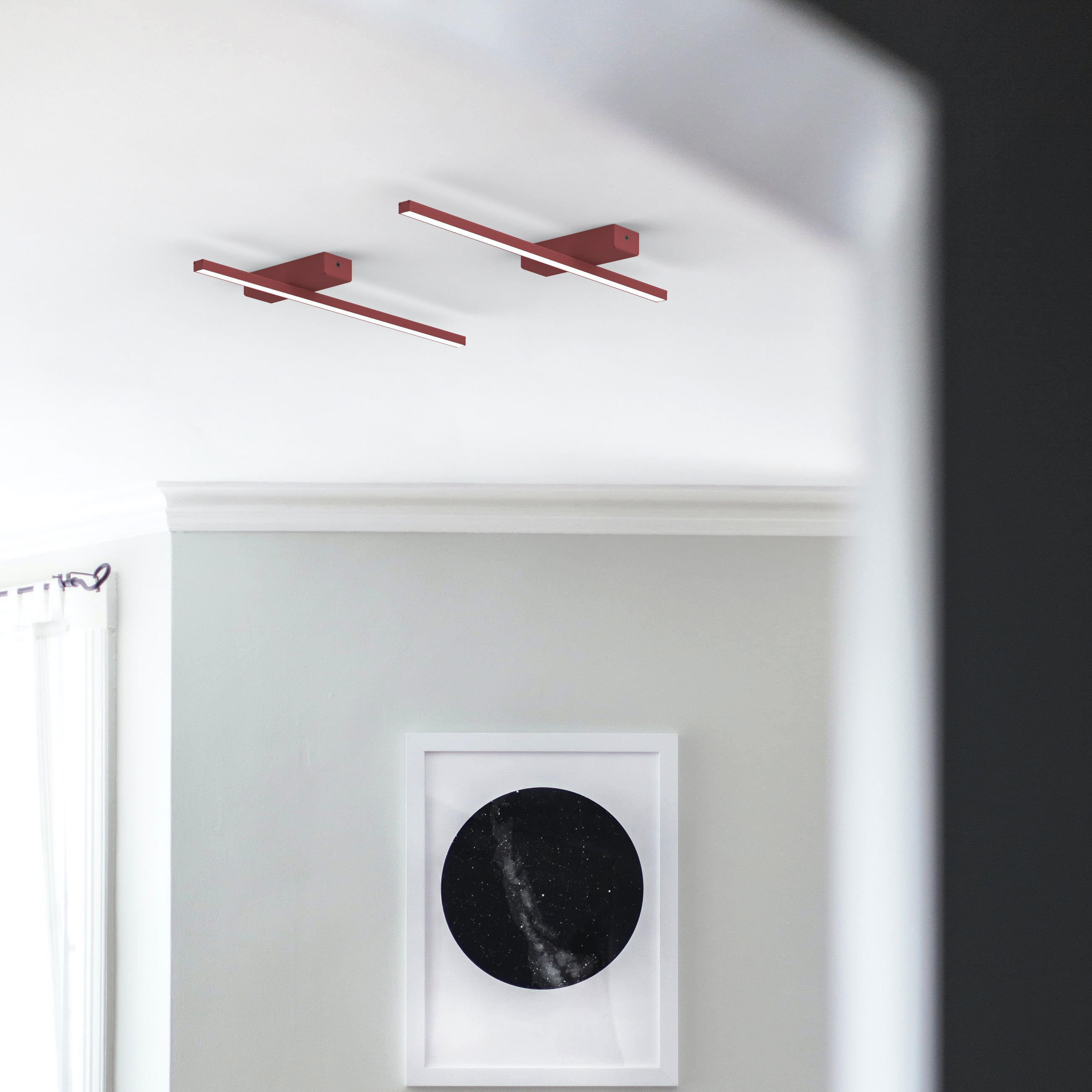 LED-DECKENLEUCHTE - Rot, Metall (2/50/2cm) - Lumicom