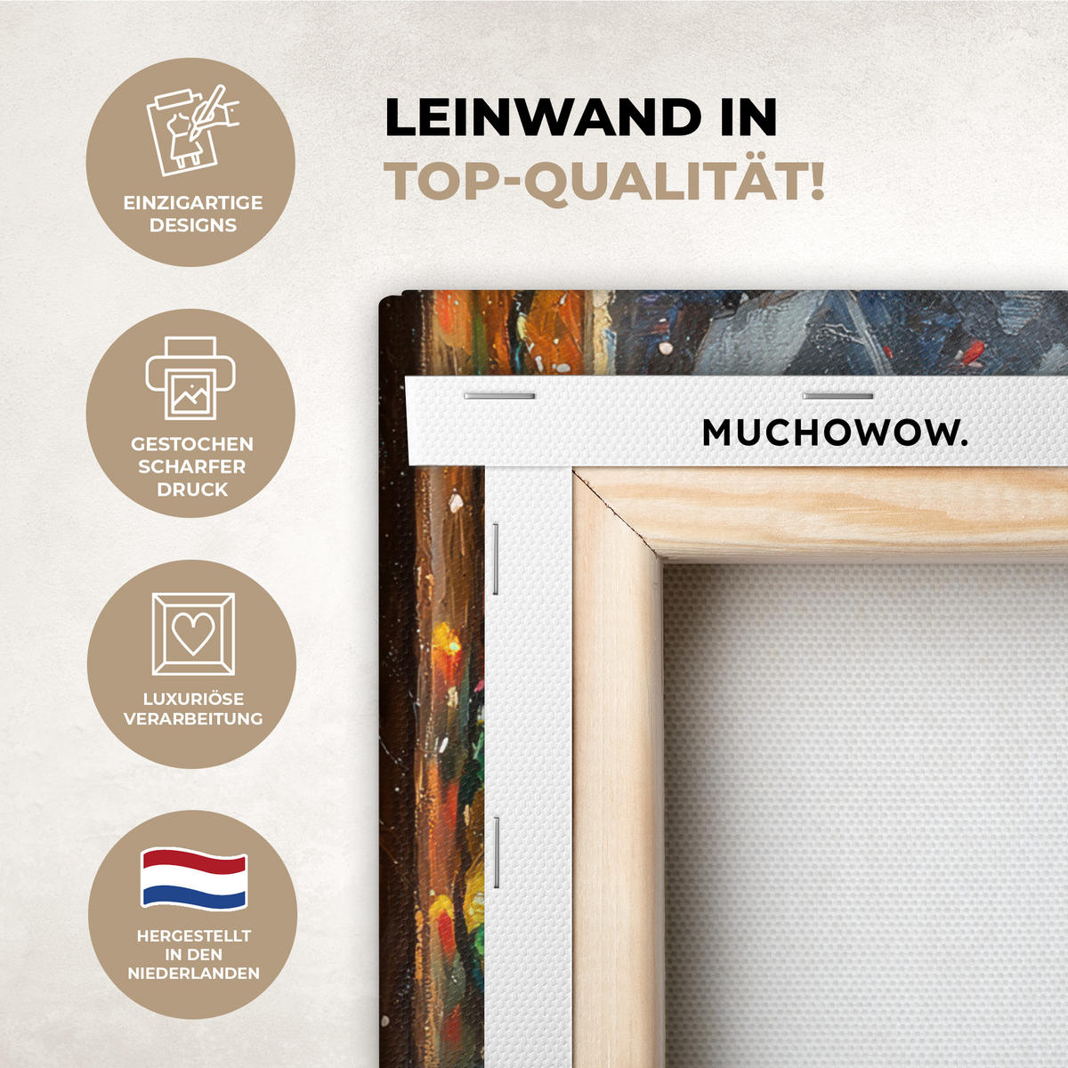 LEINWANDBILD Katze - Weihnachten - Winter - Tier 30x40 cm - Bernsteinfarben, Textil (30/40cm) - MuchoWow