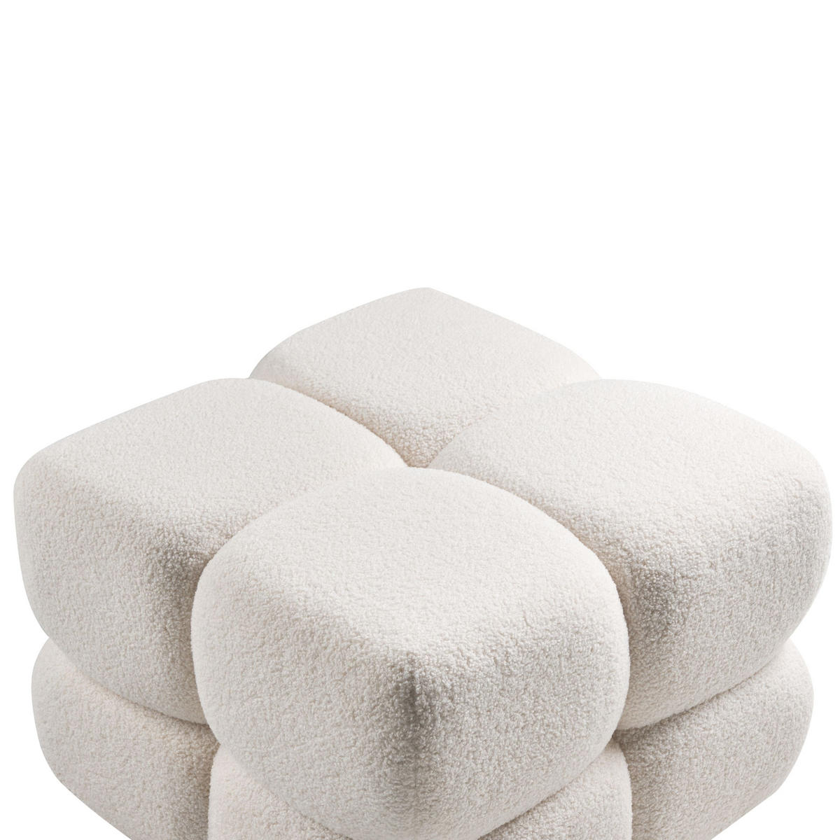 POUF Bouclé Cremeweiß Caliente - Weiß, Textil (60/44/60cm) - Beliani